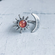 Sun and Moon Sculptural Statement Ring