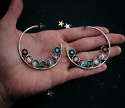 Nebula Rainbow Pride Hoop Earrings