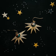Sun Goddess Earrings with Copper Oyster Turquoise