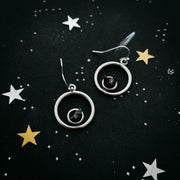 Meteorite Jewelry Set - Circle Necklace and Earrings