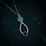 Journey to Mars Necklace - Copper Chrysocolla Earth and Red Jasper Moon
